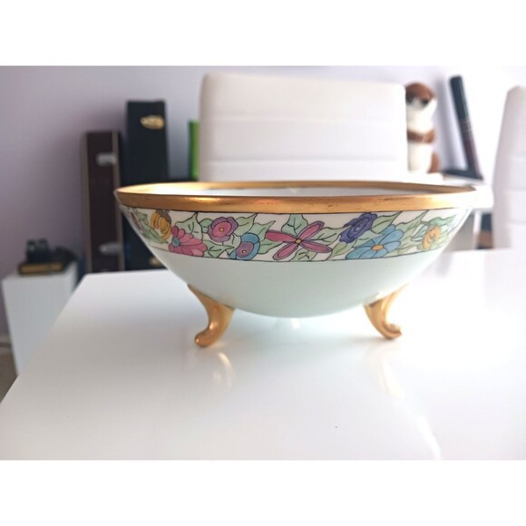 Hand Painted Signed Alpha Walker Witt Ornate Art Bowl Gilt Blank Vintage - Picture 10 of 14